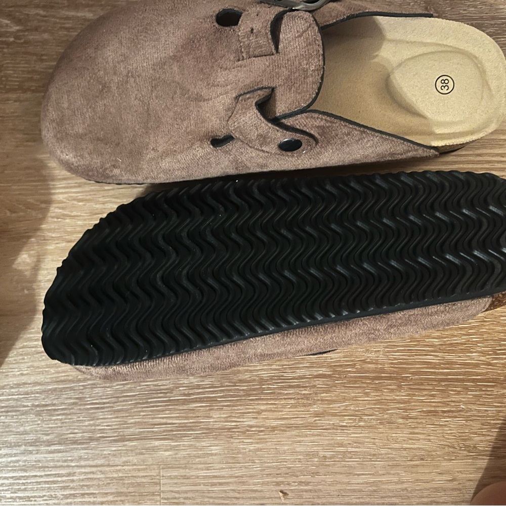 Amazon Women's Brown Suede Clog Shoes